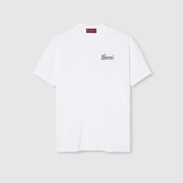 GUCCI Embroidered Cotton Jersey T-shirt, Size S