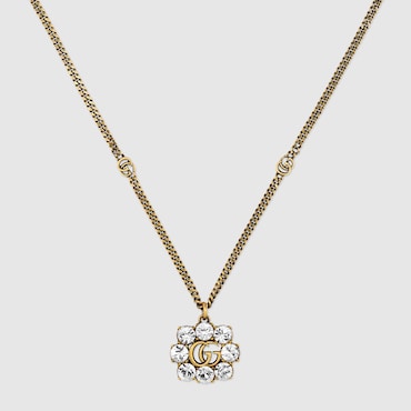GUCCI Crystal Double G Necklace
