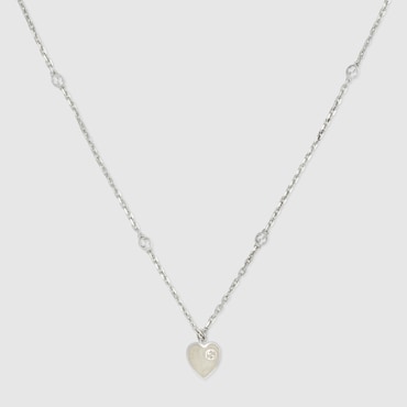 GUCCI Heart Necklace With Interlocking G