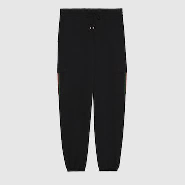 GUCCI Cotton Jersey Jogging Trouser With Web, Size L