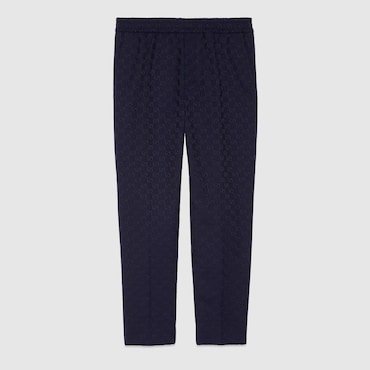 GUCCI GG Canvas Track Bottoms, Size 52