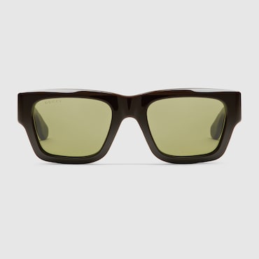 GUCCI Men's Rectangular Frame Sunglasses, Brown