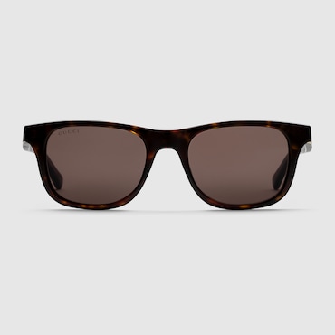 GUCCI Square Frame Sunglasses, Brown