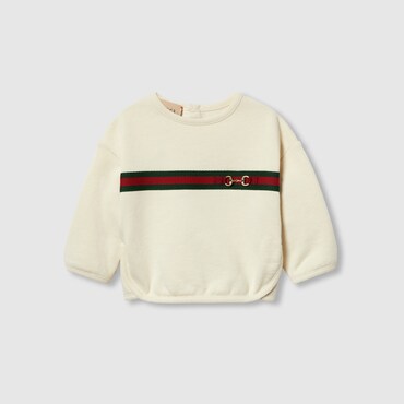 GUCCI Baby - Cotton Sweatshirt With Web, Size 24 MONTHS