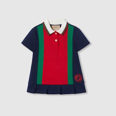 GUCCI Baby - Web Cotton Jersey Dress, Size 24 MONTHS