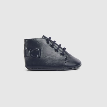 GUCCI Baby - Leather Boot With Logo, Size 18