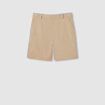 GUCCI Double Cotton Twill Shorts With Web, Size 54