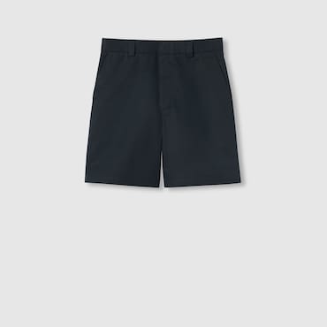 GUCCI Double Cotton Twill Short With Web, Size 50