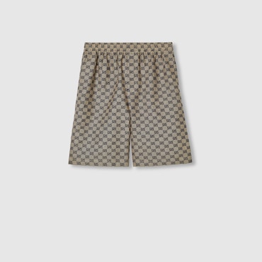 GUCCI GG Linen Blend Canvas Shorts, Size 44