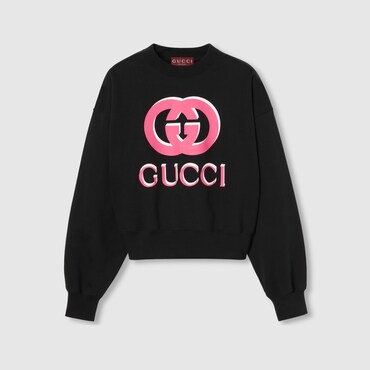 GUCCI Printed Cotton Jersey Sweatshirt, Size M