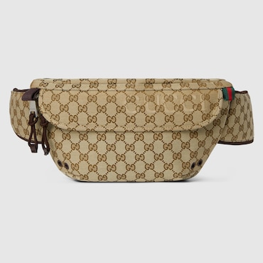 GUCCI GG Canvas Large Belt Bag, Size 90