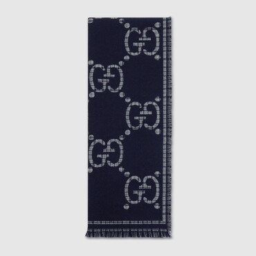 GUCCI Check GG Wool Scarf