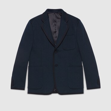 GUCCI Textured GG Jersey Jacket, Size 56 IT