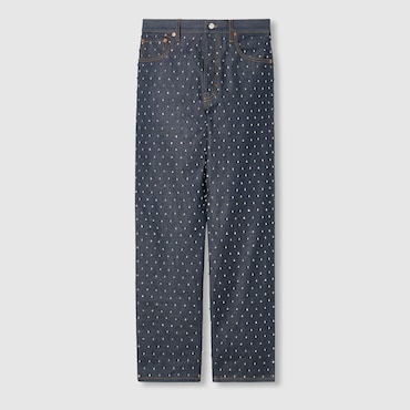 GUCCI Cropped Denim Pant With Embroidery, Size 30