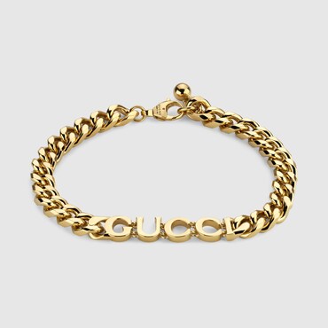 GUCCI Chain Bracelet With Script, Size S