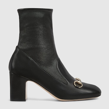 GUCCI Women's Horsebit Ankle Bootie, Size 42 IT, Black