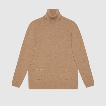 GUCCI Cashmere Turtleneck With Double G, Size XXL
