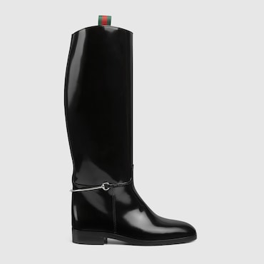 GUCCI Women's Slim Horsebit Boot, Size 40 IT, Black
