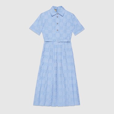 GUCCI Cotton Poplin Midi Dress, Size 38 IT