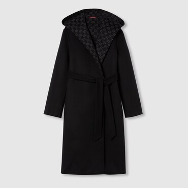 GUCCI Reversible GG Silk Wool Blend Coat, Size 40 IT