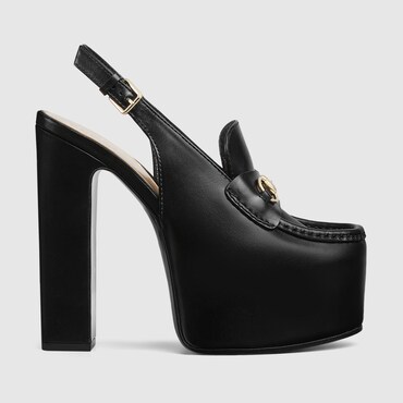 GUCCI Women's Horsebit Platform Loafer Slingback, Size 38 IT