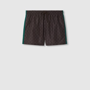 GUCCI GG Nylon Swim Short With Web, Size 44 IT