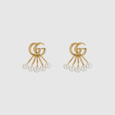 GUCCI GG Marmont Crystal Jacket Earrings