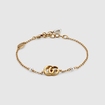 GUCCI GG Marmont Chain Bracelet With Charm, Size S