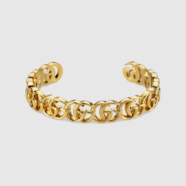 GUCCI GG Marmont Interlinking Cuff Bracelet, Size M