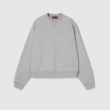 GUCCI Cotton Jersey Embossed Sweatshirt, Size XL