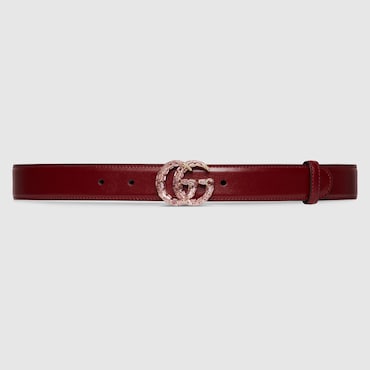 GUCCI GG Marmont Thin Belt With Crystals, Size 105