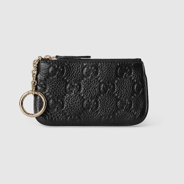 GUCCI GG Emblem Zip Key Case
