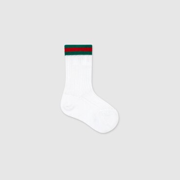 GUCCI Bébé - Chaussettes Pour Bébé En Coton Avec Bande Web, Taille 3