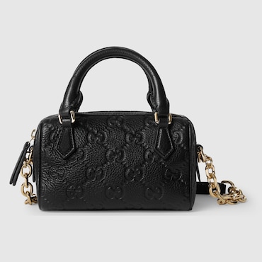 GUCCI GG Emblem Mini Boston Bag