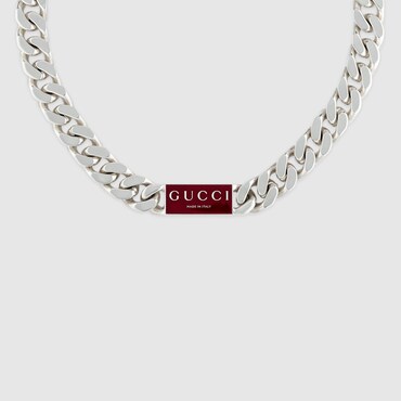 GUCCI Trademark Enamel Chain Necklace