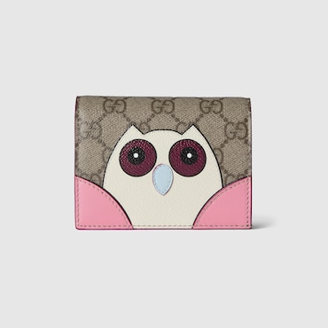 GUCCI GG Mini Wallet With Owl Detail