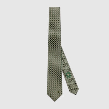 GUCCI Horsebit Silk Jacquard Tie