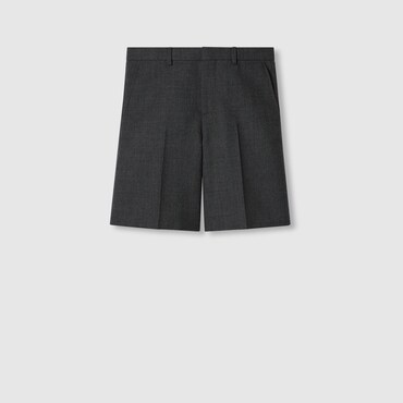 GUCCI Wool Grisaille Bermuda Shorts, Size 46 IT