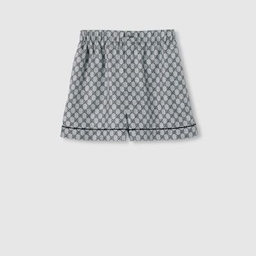 GUCCI Shorts In Twill Di Seta GG, Taglia 48 IT