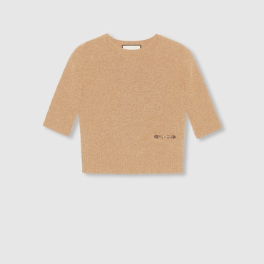 GUCCI Cashmere Top With Horsebit, Size xxx-small