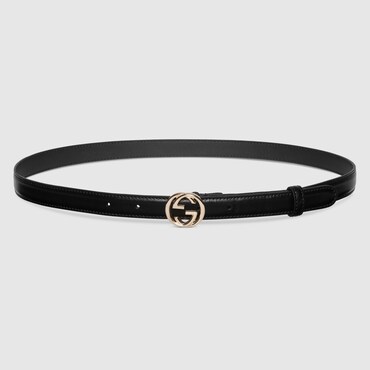 GUCCI Belt With Interlocking G Buckle, Size 95