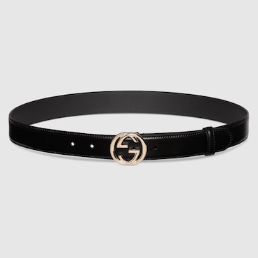 GUCCI Belt With Interlocking G Buckle, Size 105