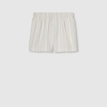 GUCCI Striped Cotton Poplin Shorts, Size 50