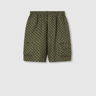 GUCCI Cotton Jacquard Shorts With GG Shadow, Size 52
