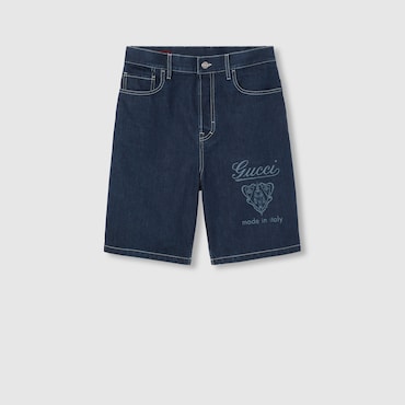 GUCCI Lasered Denim Shorts, Size 38