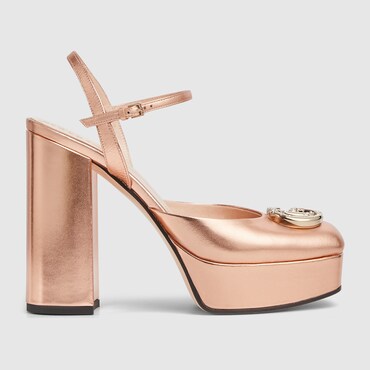 GUCCI Women's Platform Pump With Double G, Size 35 IT