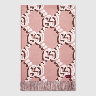 GUCCI Wool Blanket With GG Shadow