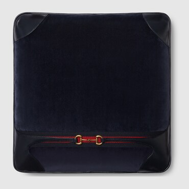 GUCCI Velvet Cushion With Horsebit