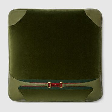 GUCCI Samtkissen Mit Horsebit-Muster
