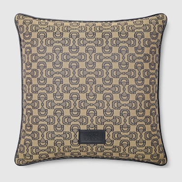 GUCCI Horsebit Cotton Jacquard Cushion